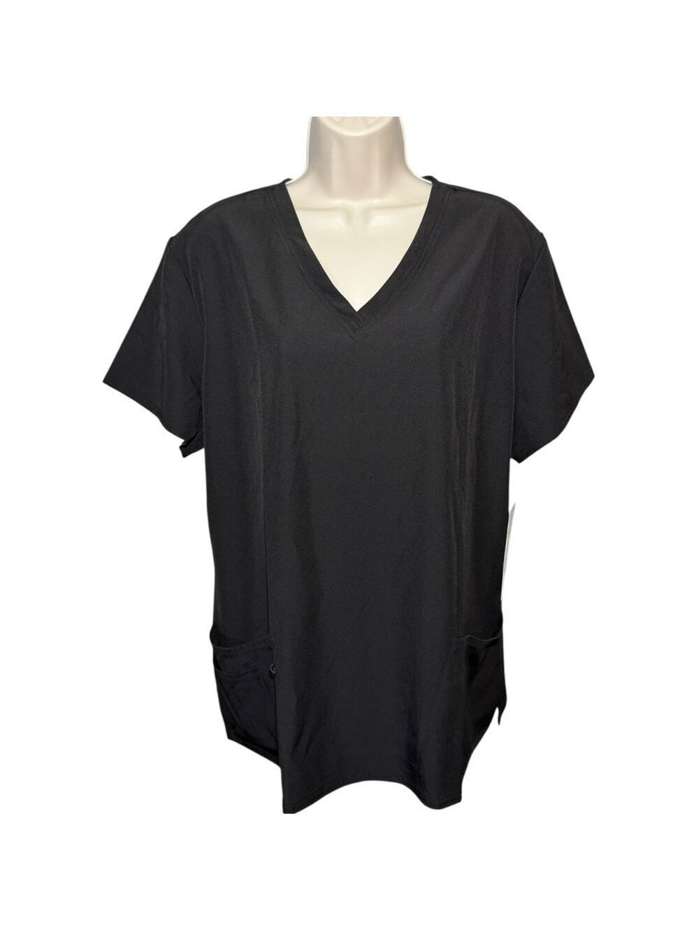 GT Performance Women's 4 Pocket V-Neck Scrub Top Black Size XL